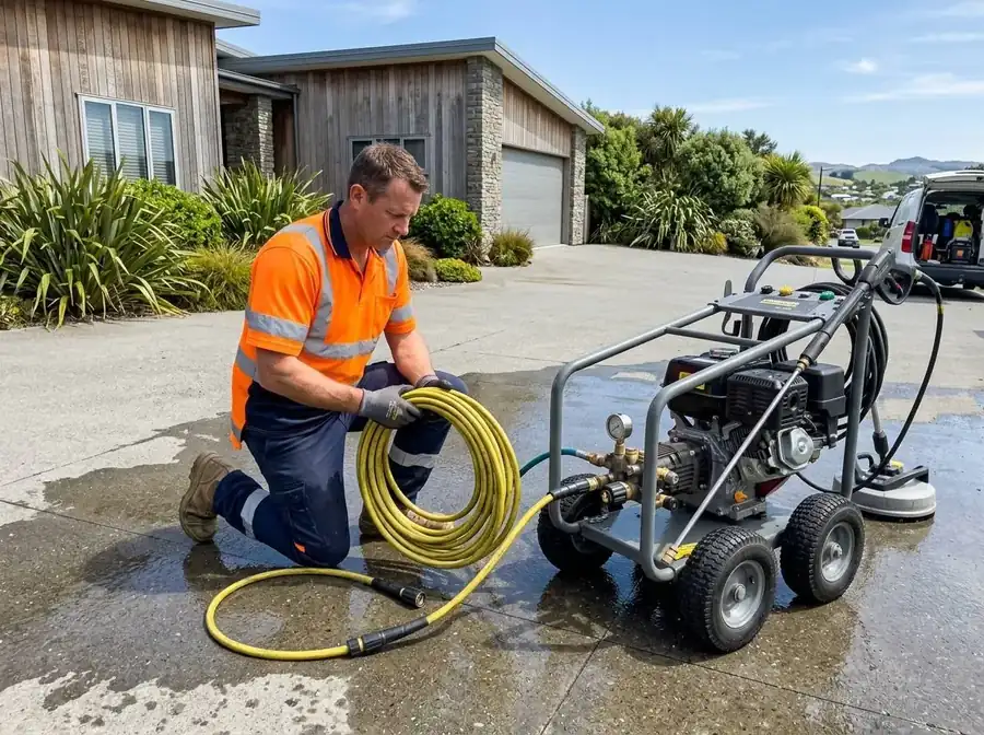 Hydro Clean team working on an Auckland property